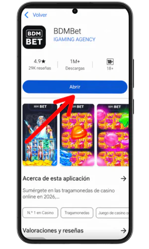 Abre la aplicación BDMbet
