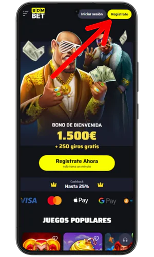 Botón de registro BDMbet